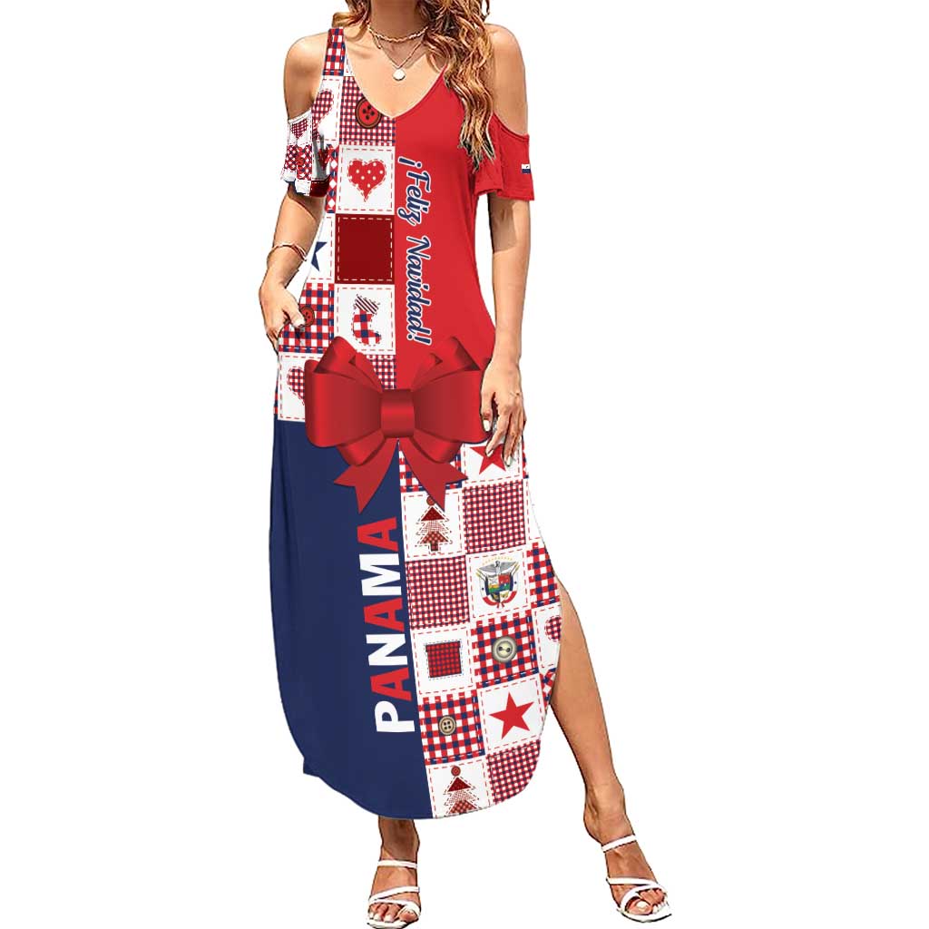 Panama Christmas Feliz Navidad Family Matching Summer Maxi Dress and Hawaiian Shirt Coquette Bow Style - Wonder Print Shop