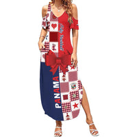 Panama Christmas Feliz Navidad Family Matching Summer Maxi Dress and Hawaiian Shirt Coquette Bow Style - Wonder Print Shop