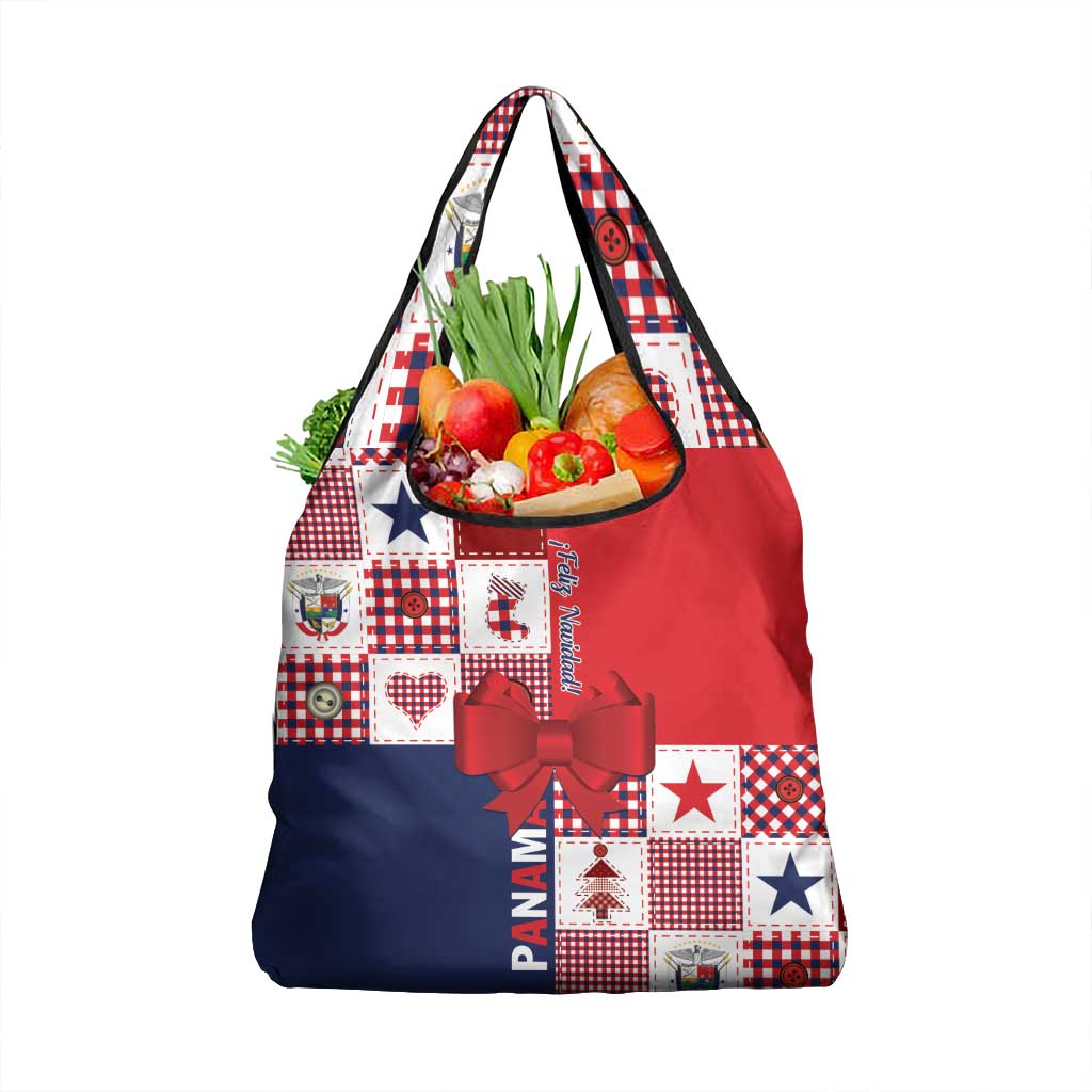 Panama Christmas Feliz Navidad Grocery Bag Coquette Bow Style