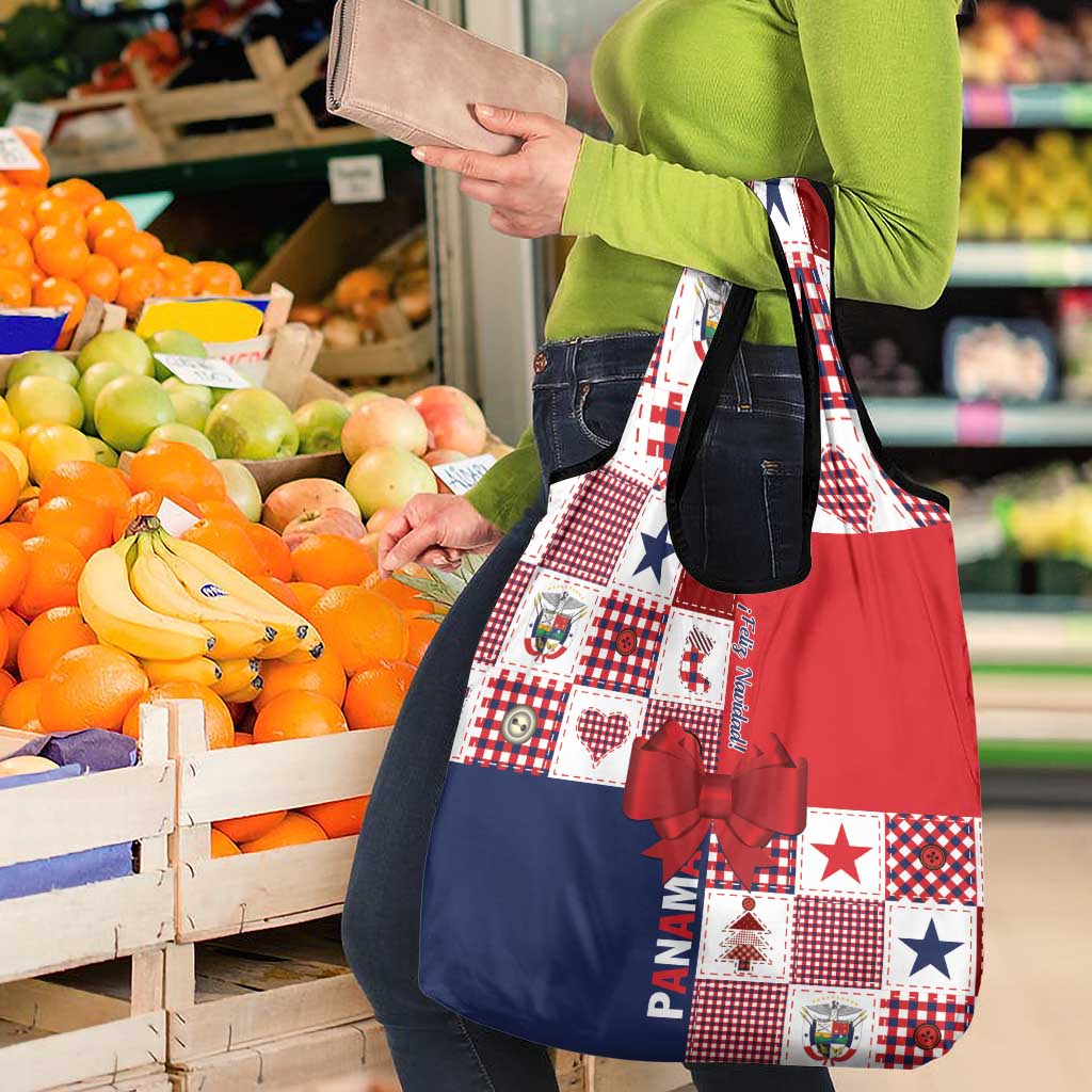 Panama Christmas Feliz Navidad Grocery Bag Coquette Bow Style