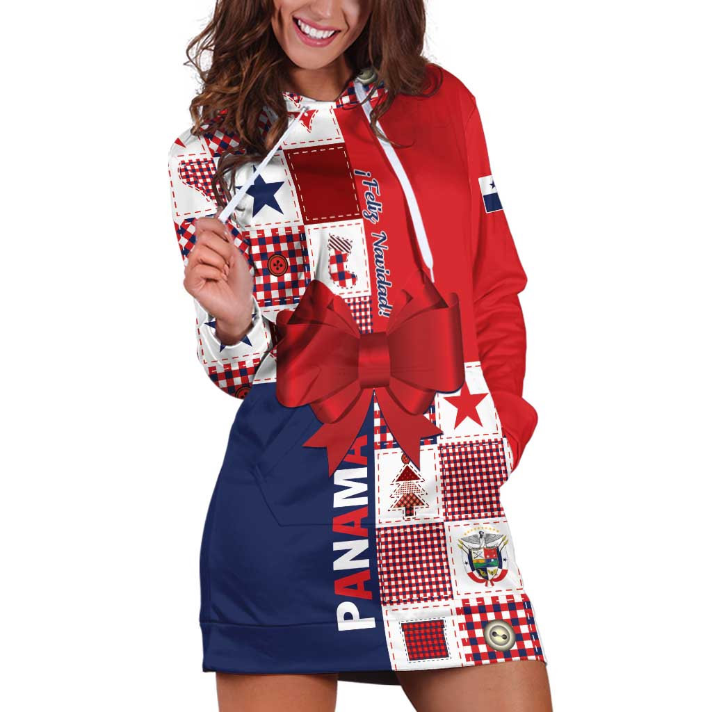 Panama Christmas Feliz Navidad Hoodie Dress Coquette Bow Style - Wonder Print Shop