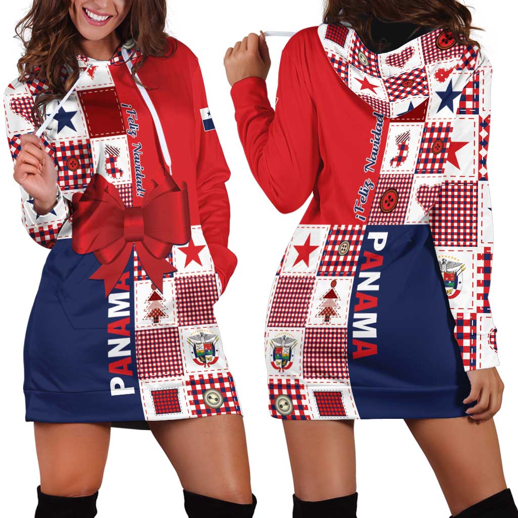 Panama Christmas Feliz Navidad Hoodie Dress Coquette Bow Style - Wonder Print Shop