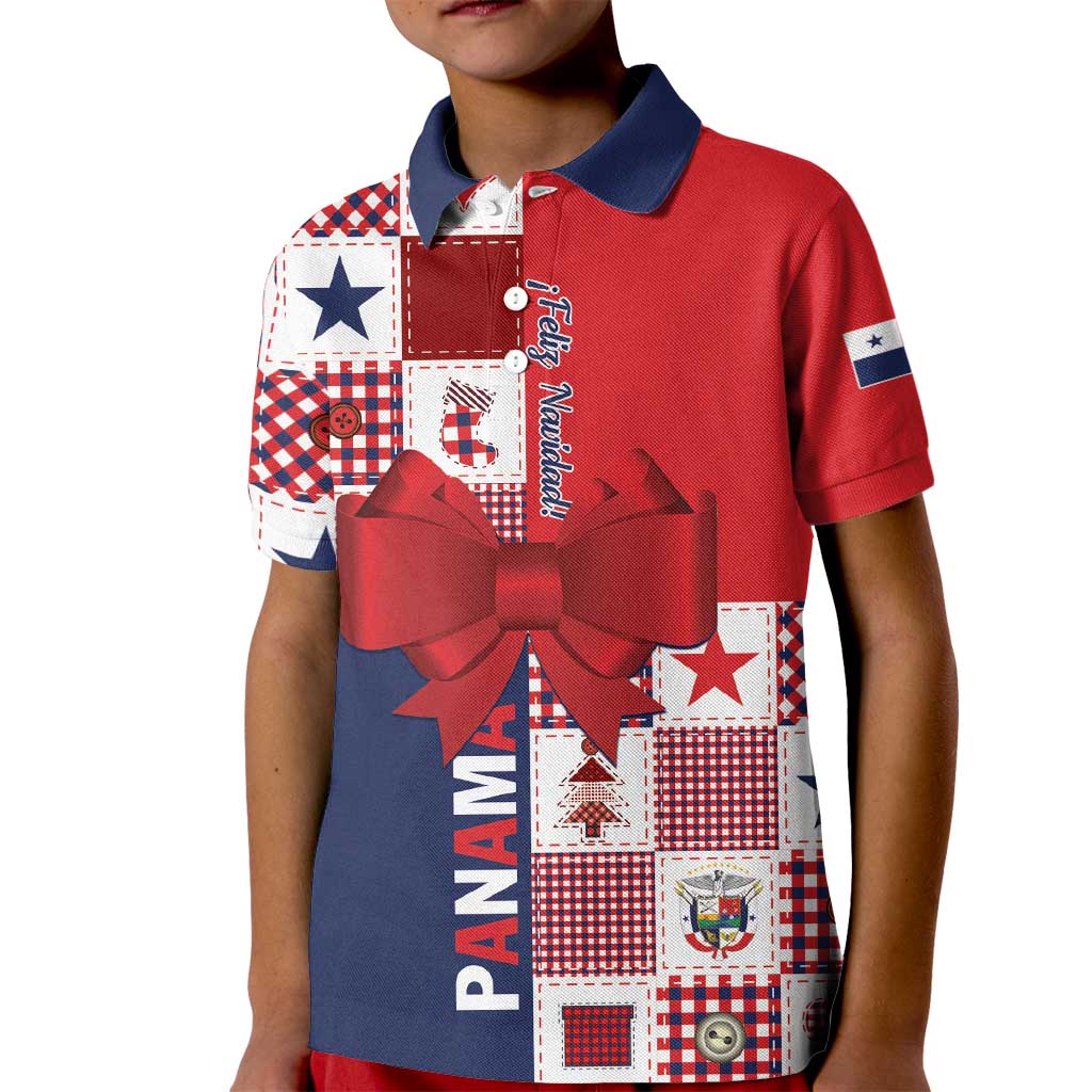 Panama Christmas Feliz Navidad Kid Polo Shirt Coquette Bow Style - Wonder Print Shop
