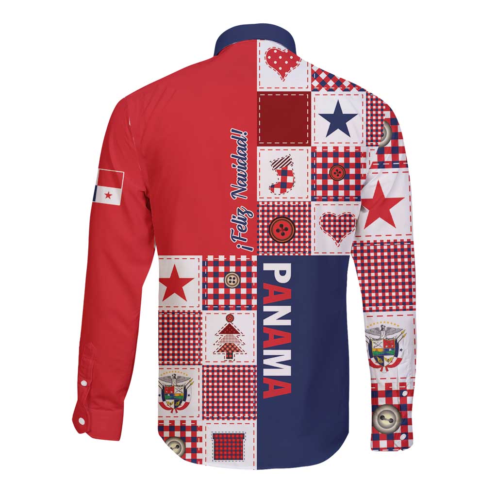 Panama Christmas Feliz Navidad Long Sleeve Button Shirt Coquette Bow Style - Wonder Print Shop