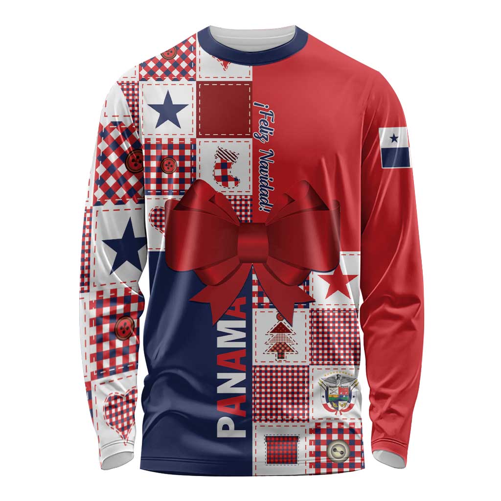 Panama Christmas Feliz Navidad Long Sleeve Shirt Coquette Bow Style - Wonder Print Shop
