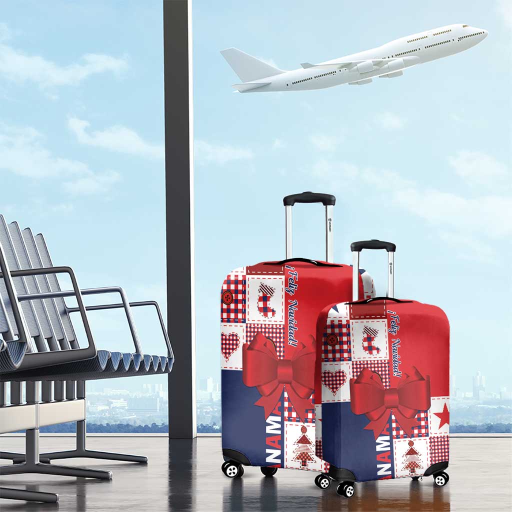 Panama Christmas Feliz Navidad Luggage Cover Coquette Bow Style - Wonder Print Shop