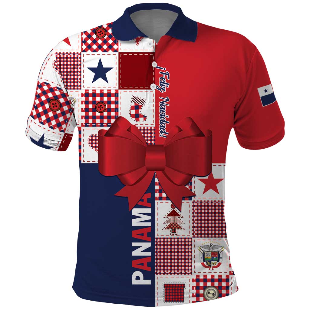Panama Christmas Feliz Navidad Polo Shirt Coquette Bow Style - Wonder Print Shop