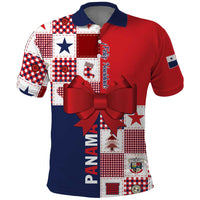 Panama Christmas Feliz Navidad Polo Shirt Coquette Bow Style - Wonder Print Shop