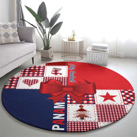 Panama Christmas Feliz Navidad Round Carpet Coquette Bow Style