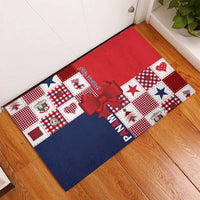 Panama Christmas Feliz Navidad Rubber Doormat Coquette Bow Style - Wonder Print Shop