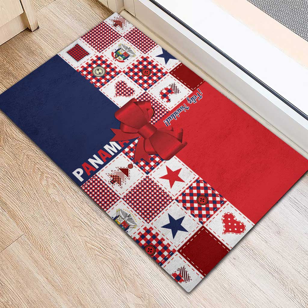 Panama Christmas Feliz Navidad Rubber Doormat Coquette Bow Style - Wonder Print Shop