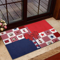 Panama Christmas Feliz Navidad Rubber Doormat Coquette Bow Style - Wonder Print Shop