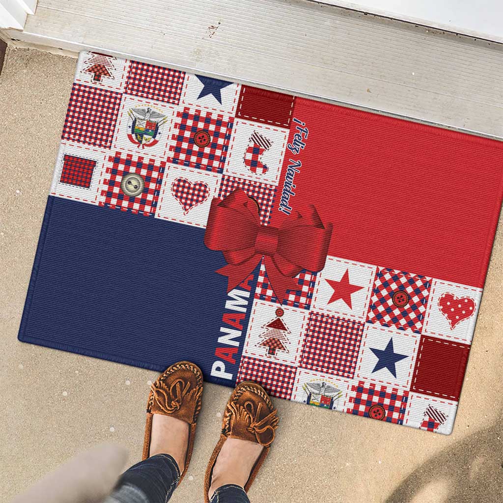 Panama Christmas Feliz Navidad Rubber Doormat Coquette Bow Style - Wonder Print Shop