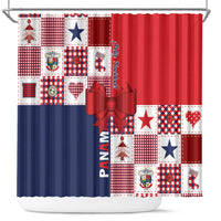 Panama Christmas Feliz Navidad Shower Curtain Coquette Bow Style