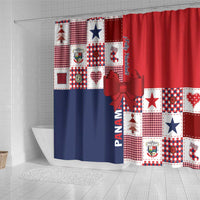 Panama Christmas Feliz Navidad Shower Curtain Coquette Bow Style