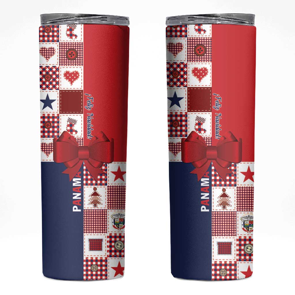 Panama Christmas Feliz Navidad Skinny Tumbler Coquette Bow Style - Wonder Print Shop