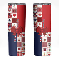 Panama Christmas Feliz Navidad Skinny Tumbler Coquette Bow Style - Wonder Print Shop