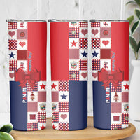 Panama Christmas Feliz Navidad Skinny Tumbler Coquette Bow Style - Wonder Print Shop