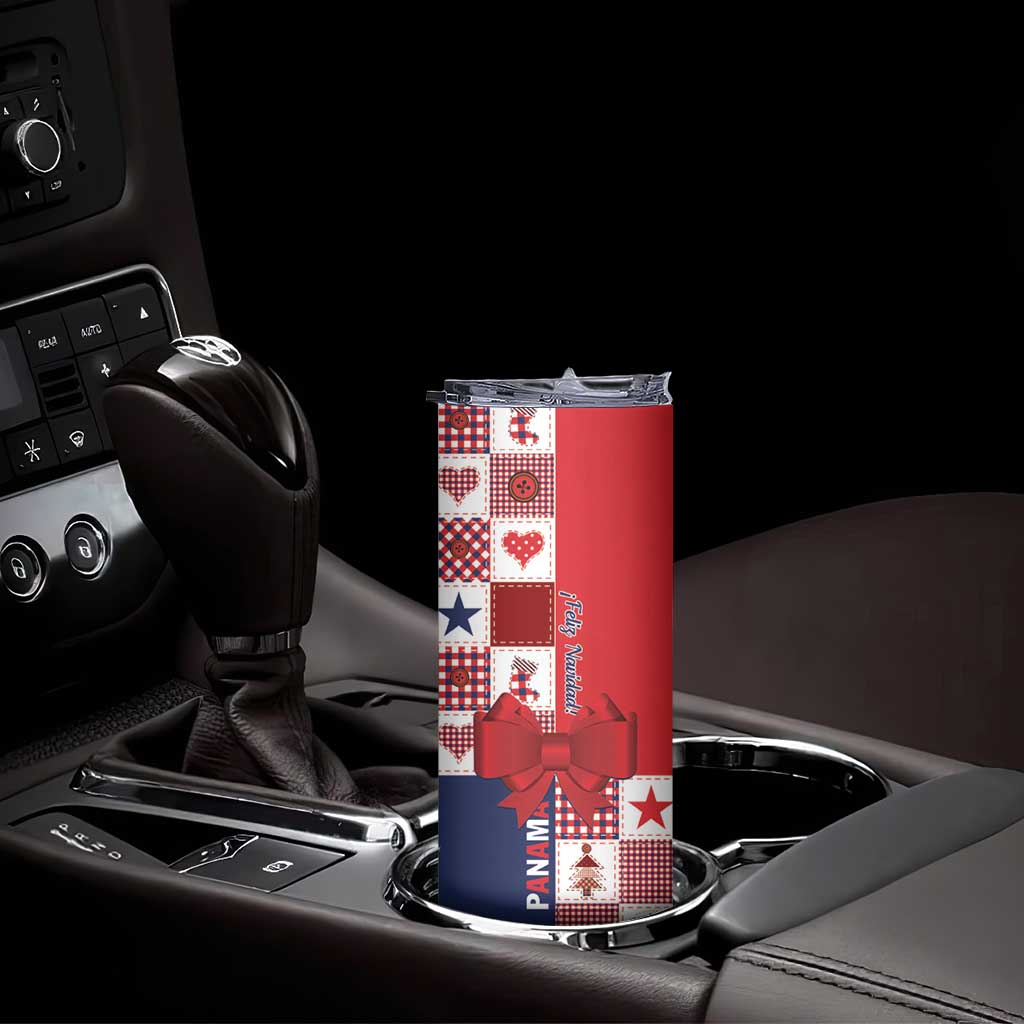 Panama Christmas Feliz Navidad Skinny Tumbler Coquette Bow Style - Wonder Print Shop