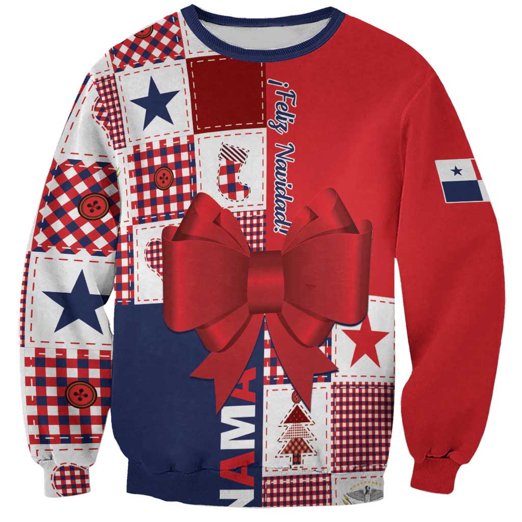 Panama Christmas Feliz Navidad Sweatshirt Coquette Bow Style - Wonder Print Shop