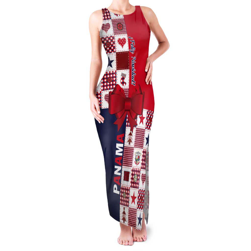 Panama Christmas Feliz Navidad Tank Maxi Dress Coquette Bow Style - Wonder Print Shop