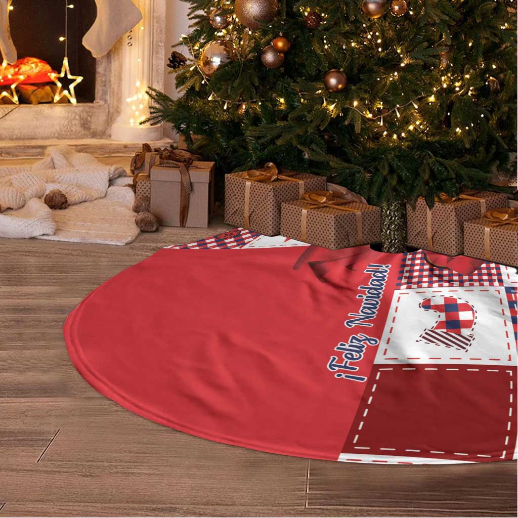 Panama Christmas Feliz Navidad Tree Skirt Coquette Bow Style - Wonder Print Shop