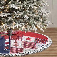 Panama Christmas Feliz Navidad Tree Skirt Coquette Bow Style - Wonder Print Shop