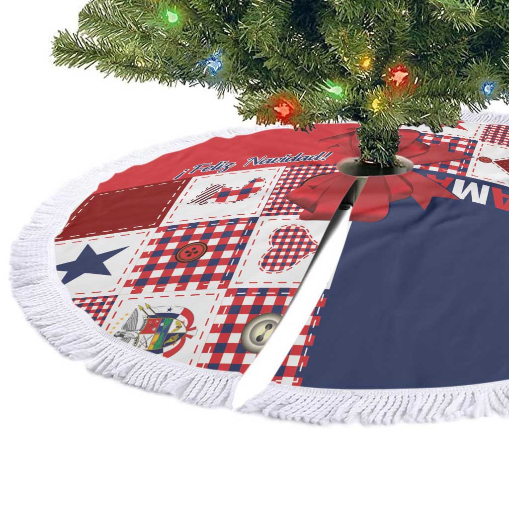 Panama Christmas Feliz Navidad Tree Skirt Coquette Bow Style - Wonder Print Shop
