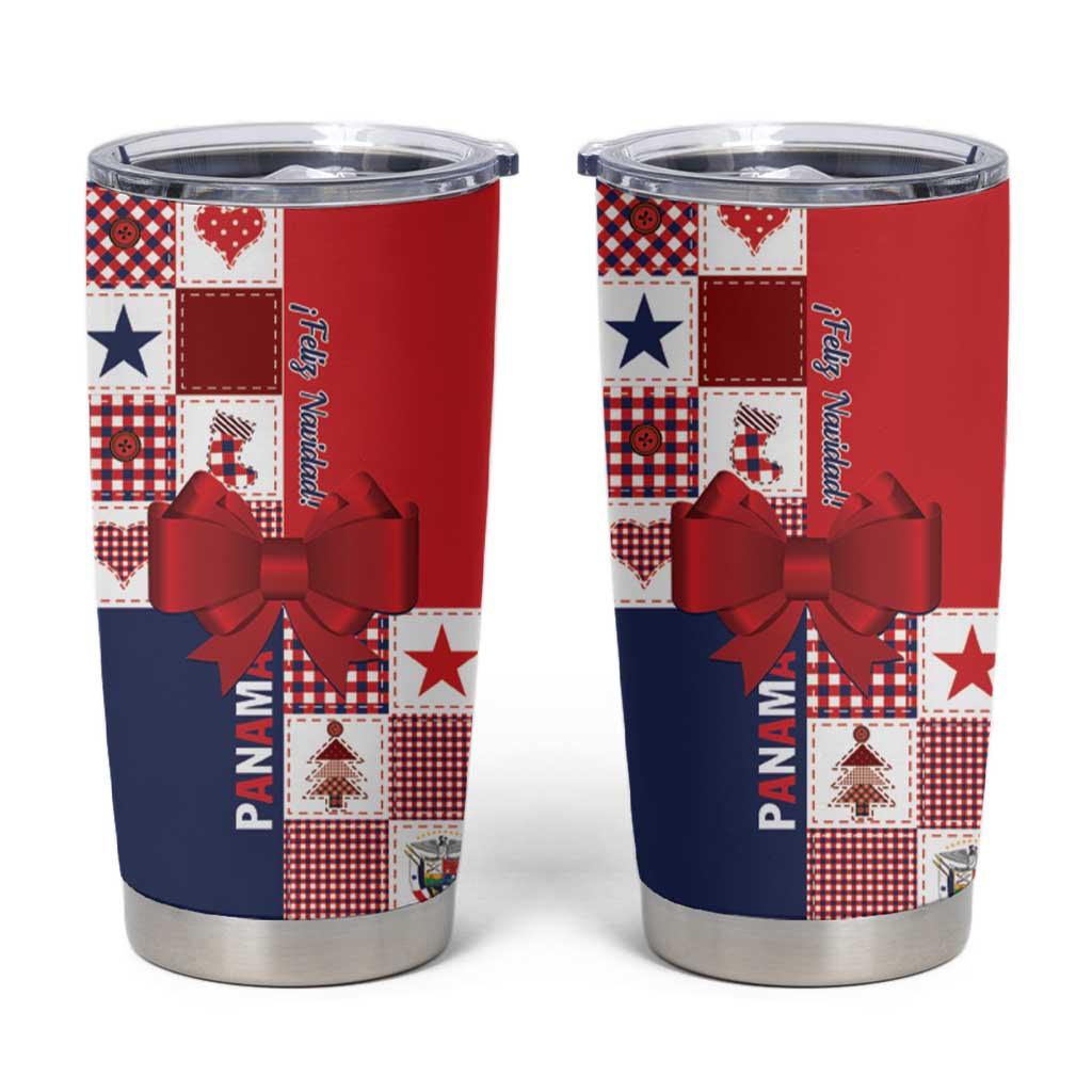 Panama Christmas Feliz Navidad Tumbler Cup Coquette Bow Style - Wonder Print Shop