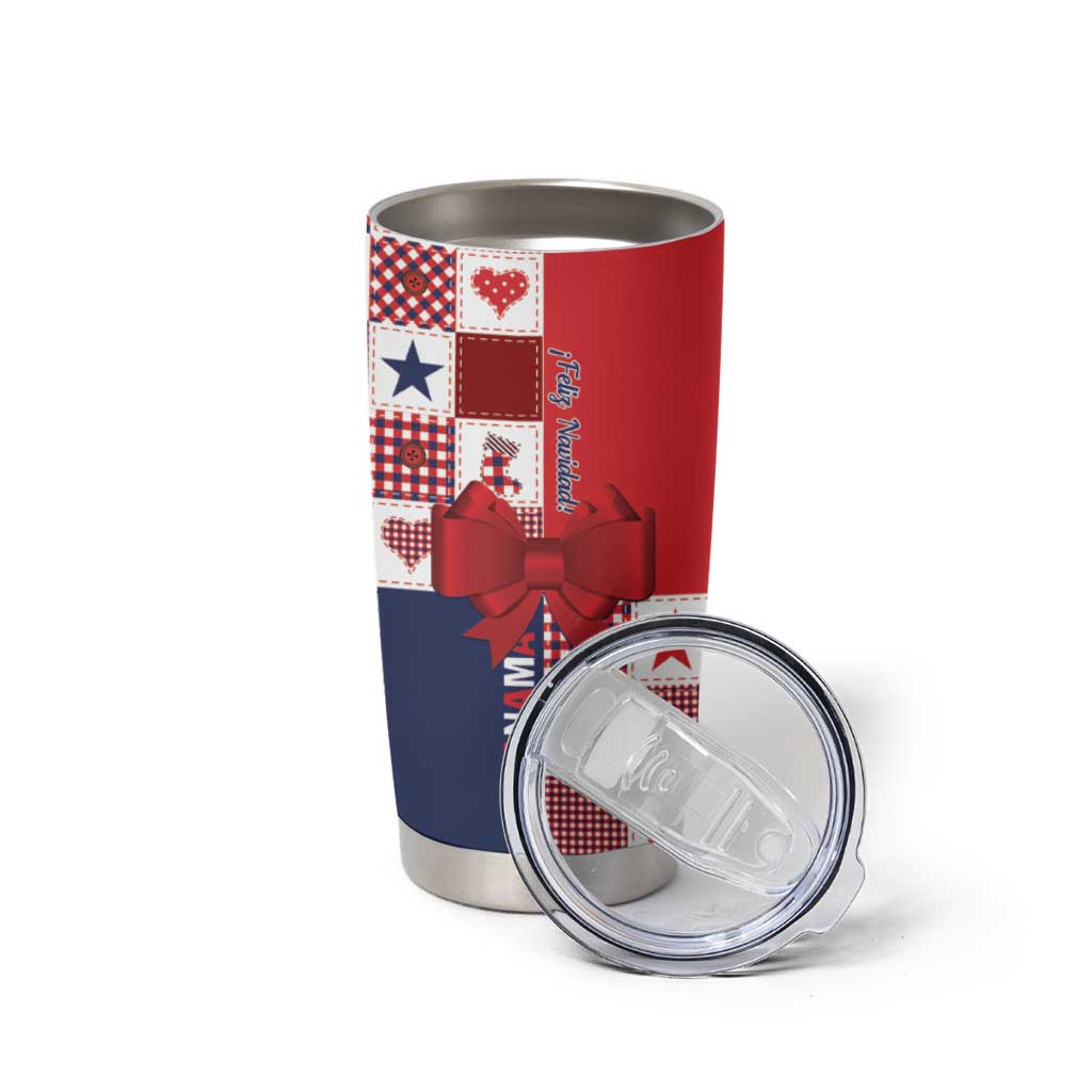 Panama Christmas Feliz Navidad Tumbler Cup Coquette Bow Style - Wonder Print Shop