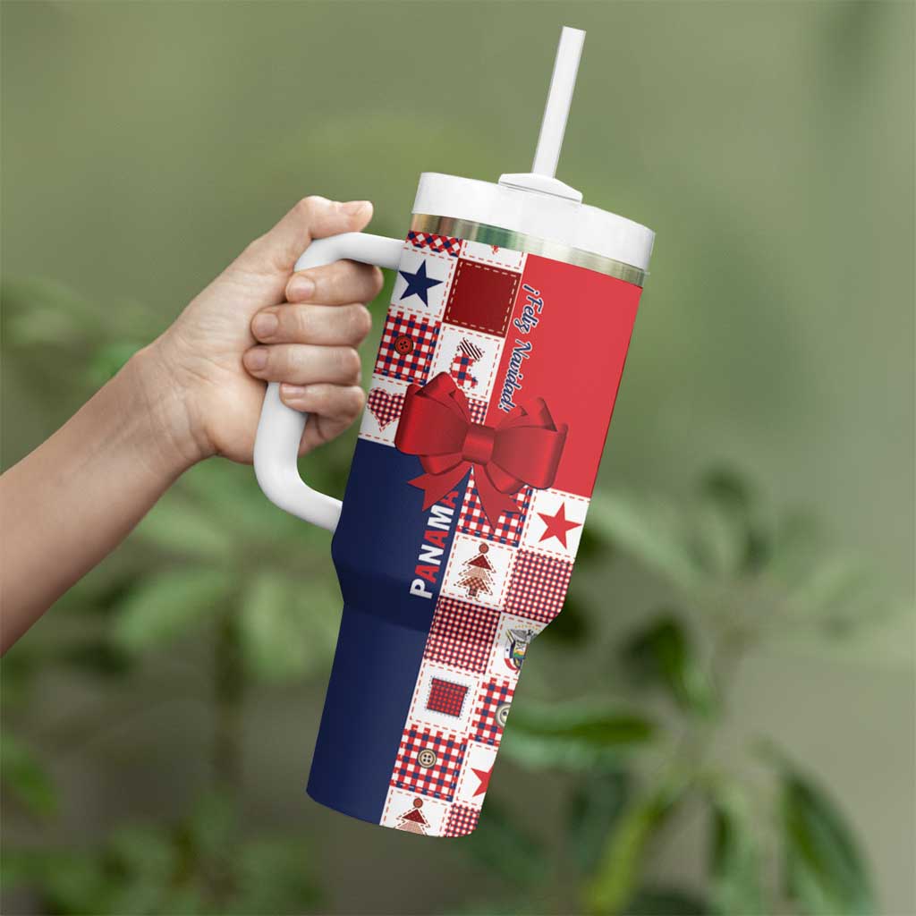 Panama Christmas Feliz Navidad Tumbler With Handle Coquette Bow Style - Wonder Print Shop