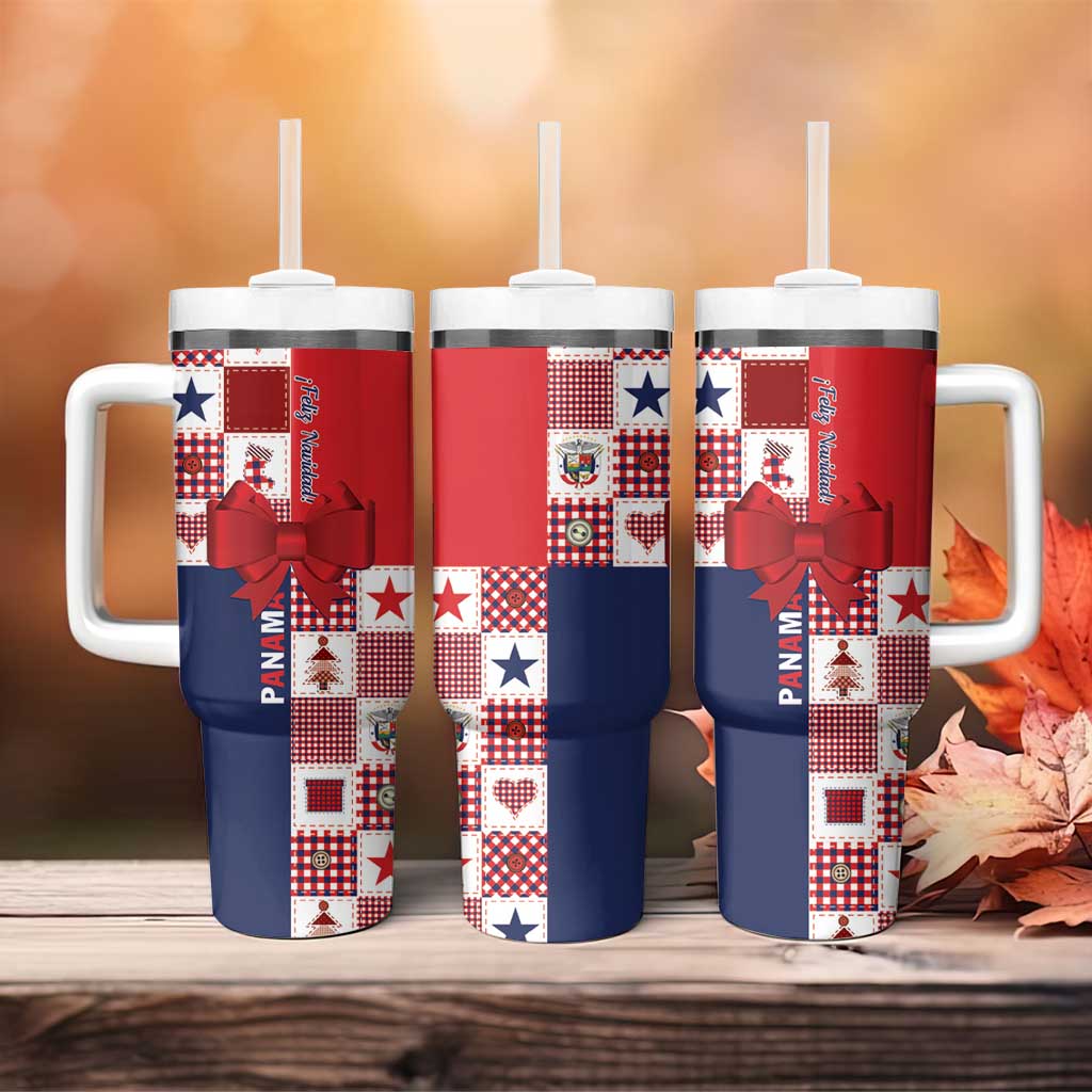 Panama Christmas Feliz Navidad Tumbler With Handle Coquette Bow Style - Wonder Print Shop