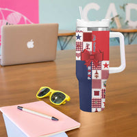 Panama Christmas Feliz Navidad Tumbler With Handle Coquette Bow Style - Wonder Print Shop