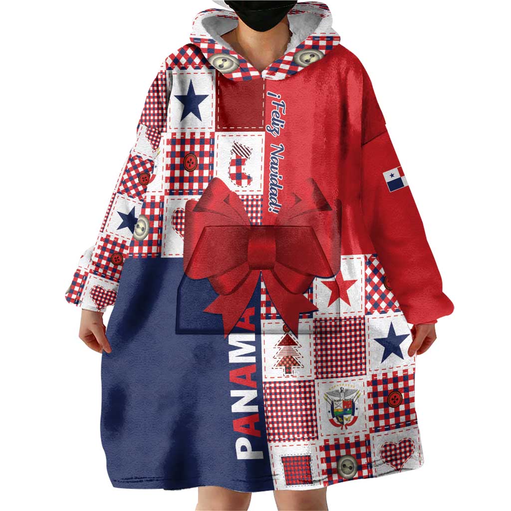 Panama Christmas Feliz Navidad Wearable Blanket Hoodie Coquette Bow Style - Wonder Print Shop