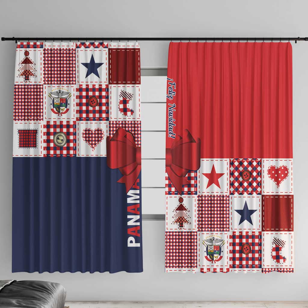Panama Christmas Feliz Navidad Window Curtain Coquette Bow Style - Wonder Print Shop