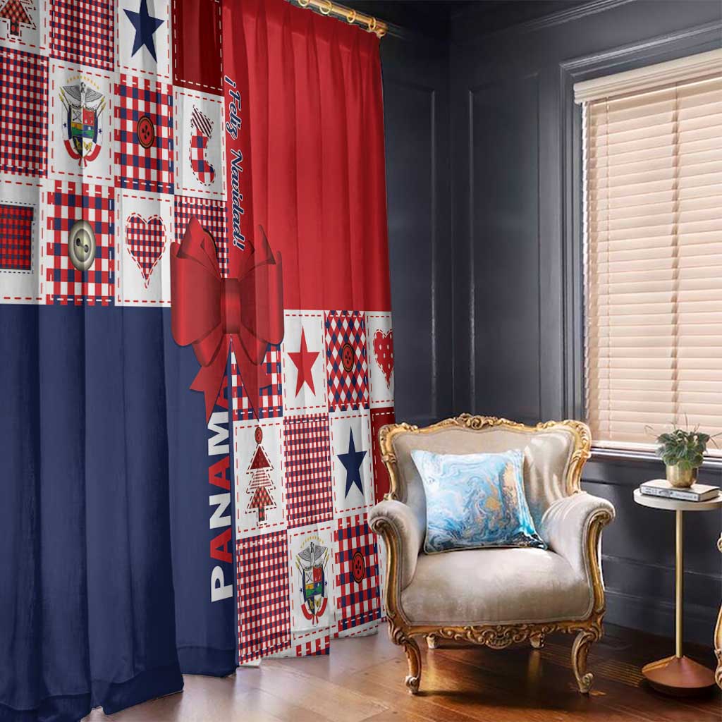 Panama Christmas Feliz Navidad Window Curtain Coquette Bow Style - Wonder Print Shop