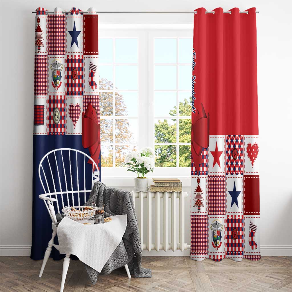 Panama Christmas Feliz Navidad Window Curtain Coquette Bow Style - Wonder Print Shop