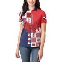 Panama Christmas Feliz Navidad Women Polo Shirt Coquette Bow Style - Wonder Print Shop