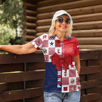 Panama Christmas Feliz Navidad Women Polo Shirt Coquette Bow Style - Wonder Print Shop