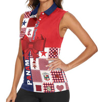 Panama Christmas Feliz Navidad Women Sleeveless Polo Shirt Coquette Bow Style - Wonder Print Shop