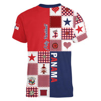 Panama Christmas Feliz Navidad Women V-Neck T-Shirt Coquette Bow Style - Wonder Print Shop