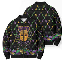 Mardi Gras King Bomber Puffer Jacket Let the Good Times Roll - Wonder Print Shop