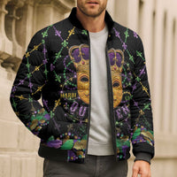 Mardi Gras King Bomber Puffer Jacket Let the Good Times Roll - Wonder Print Shop