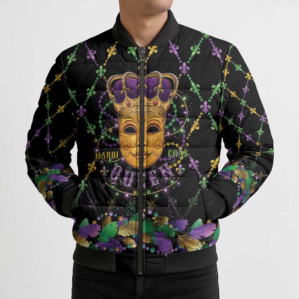 Mardi Gras King Bomber Puffer Jacket Let the Good Times Roll - Wonder Print Shop