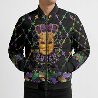 Mardi Gras King Bomber Puffer Jacket Let the Good Times Roll - Wonder Print Shop