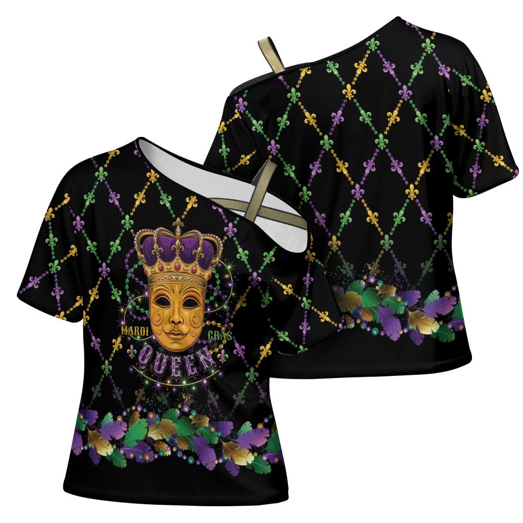 Mardi Gras King Cross Shoulder Shirt Let the Good Times Roll - Wonder Print Shop