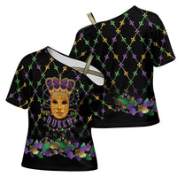Mardi Gras King Cross Shoulder Shirt Let the Good Times Roll - Wonder Print Shop