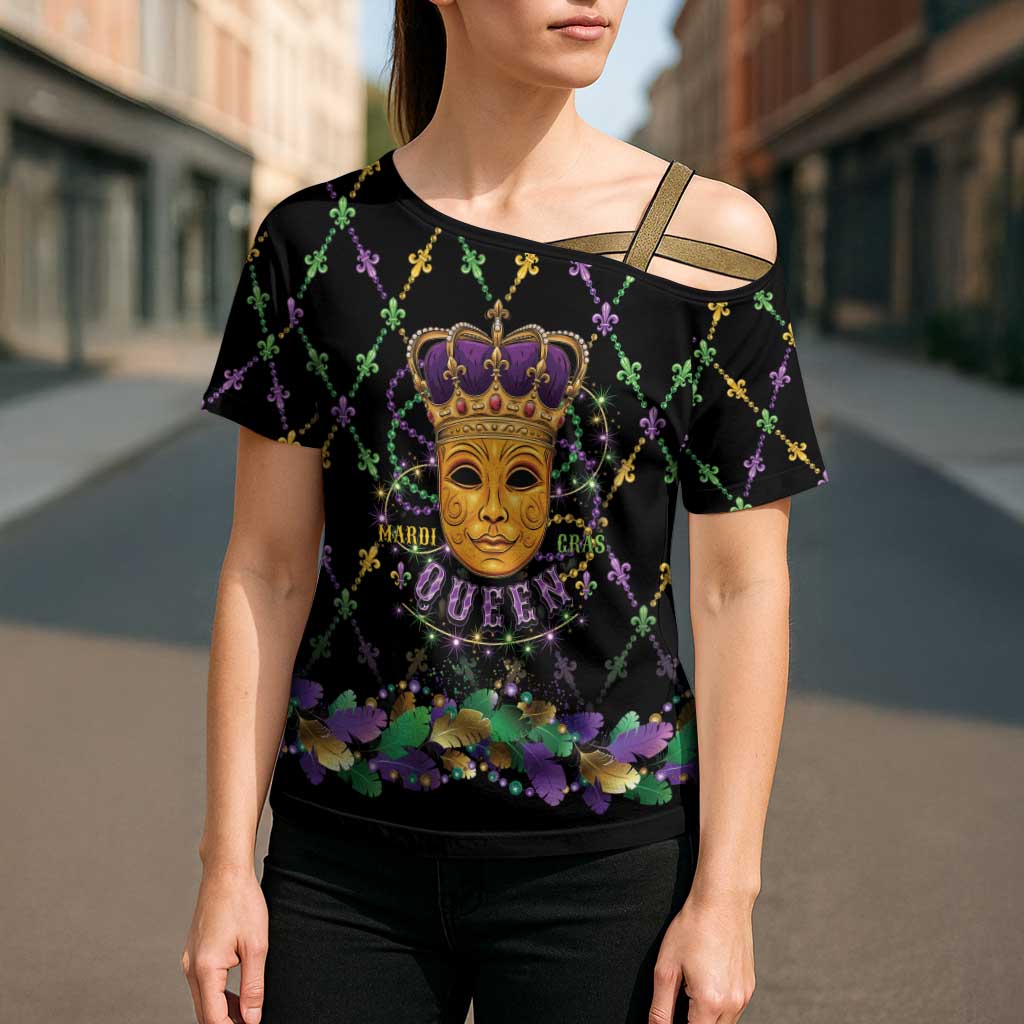 Mardi Gras King Cross Shoulder Shirt Let the Good Times Roll - Wonder Print Shop