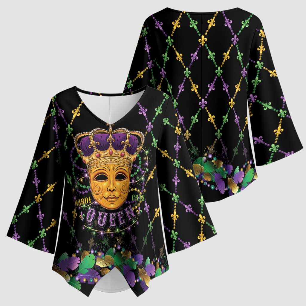 Mardi Gras King Kimono Sleeve Blouse Let the Good Times Roll - Wonder Print Shop