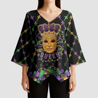 Mardi Gras King Kimono Sleeve Blouse Let the Good Times Roll - Wonder Print Shop